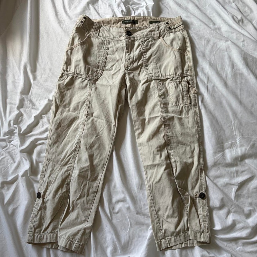 100% cotton cargo capris Eddie Bauer size 6 Y2K vintage
